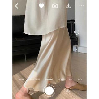 (ORDER) Chân váy lụa bóng đuôi cá dáng dài điệu đà sang trọng thanh lịch style Hàn Quốc công sở hàng QC cao cấp