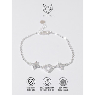 Lắc Tay Bạc Ta CaoBac Silver Họa Tiết Tim Rỗng Đính Đá Lấp Lánh Quà Tặng Riêng Cho Bạn Gái