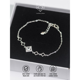 Lắc Tay Bạc Ta CaoBac Silver Hình Thoi Đính Đá Lấp Lánh Tinh Tế, Thanh Lịch Làm Quà Tặng