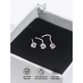 Khuyên Mũi Bạc Nữ CaoBac Silver Basic Đính Đá Đơn Giản, Sang Trọng Cho Bạn Gái