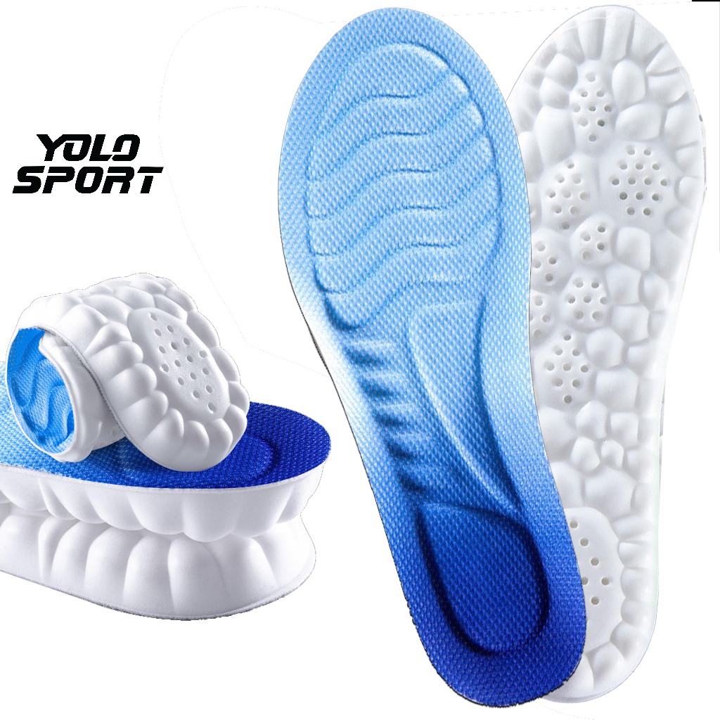 Lót Giày Thể Thao 4D Siêu Êm Chân Đế Nhẹ Giảm Sóc Cho Nam Nữ Khử Mùi Thoáng Khí Kháng Khuẩn Vận Động Thể Thao Chạy Bộ