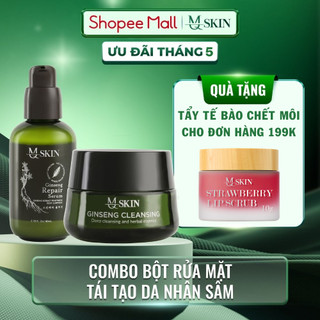 Combo Serum Tái T.ạo Da Nhân Sâm Và Bột Rửa Mặt Nhân S.âm MQ SKIN