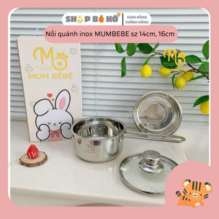 (Ảnh thật tự chụp) Nồi quánh inox Mumbebe 14cm và 16cm kèm xửng hấp nấu ăn dặm cho bé Shopbeho