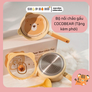  Bộ Nồi Chảo Gấu CoCo Bear Chống Dính Cho Bé Chế Biến Món Ăn Dặm Cho Bé ăn Dặm Shopbeho