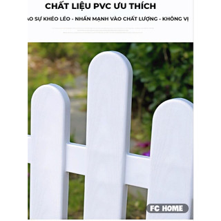 Hàng rào nhựa BUNA lắp ghép Viền trắng đơn giản, Hàng rào sân vườn ngoài trời (50x20cm), (50x42cm)
