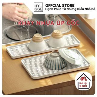 Khay Nhựa Đựng Ấm Trà, Úp Cốc Để Bàn Ráo Nước, Khay Để Chén Trà Khô Thoáng Tiện Lợi