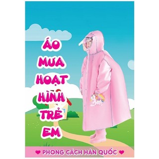 Áo mưa trẻ em phong cách Hàn Quốc nhiều màu cho bé từ 10 - 13 tuổi (có thể trùm được cặp sách)