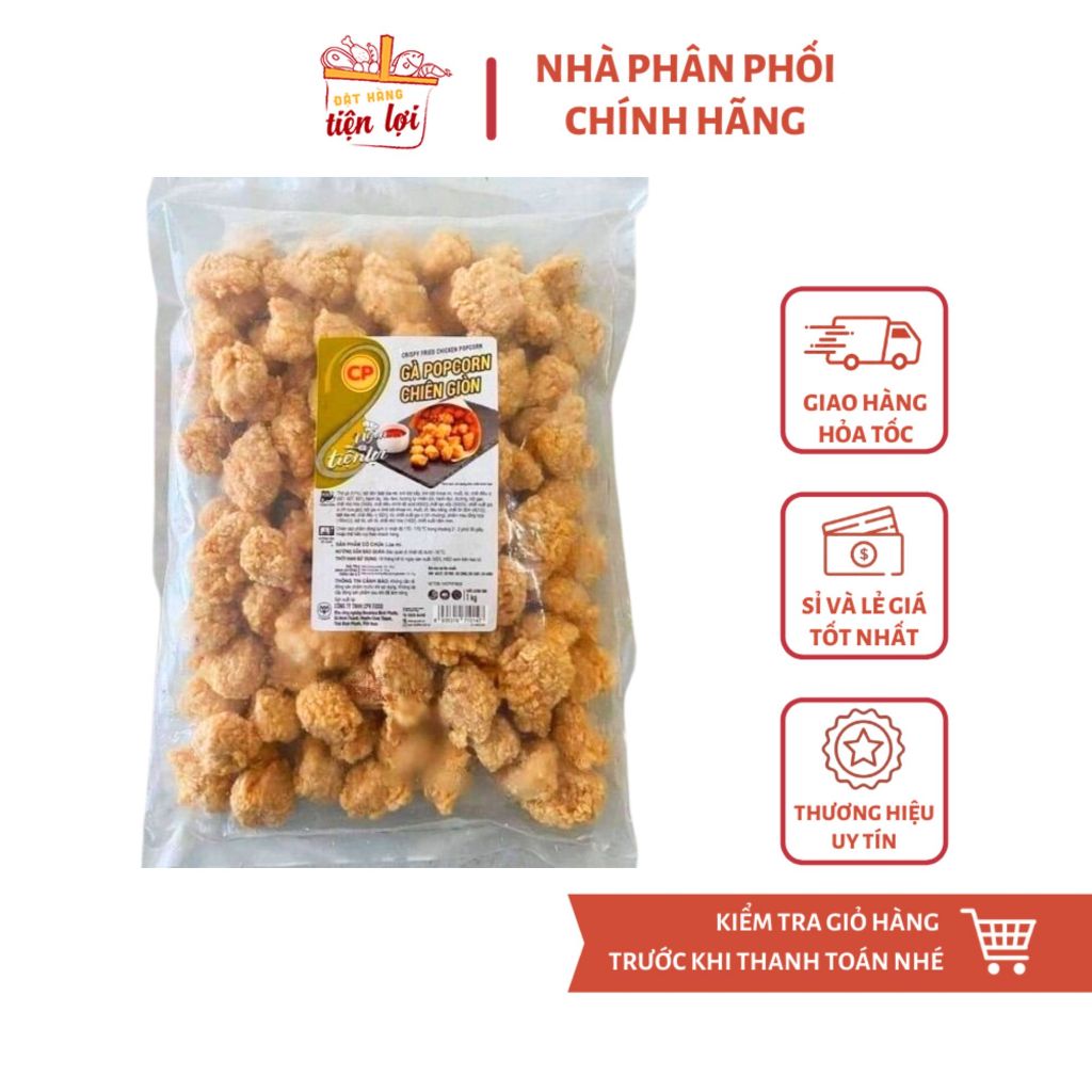 Gà viên Popcorn CP Gói 1kg (Giao Hàng Hoả Tốc TPHCM)