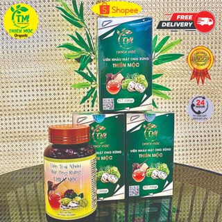 VIÊN TRÁI NHÀU MẬT ONG RỪNG THIÊN MỘC, HỘP 100 GAM, HỖ TRỢ ĐAU NHỨC XƯƠNG KHỚP ĐAU MỎI VAI GÁY CÂN BẰNG HUYẾT ÁP