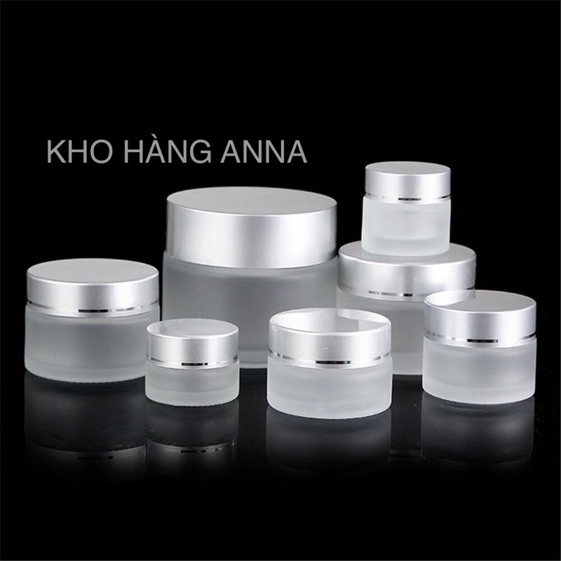 HỦ THỦY TINH NẮP BẠC( SET 5) ĐỦ KÍCH CỠ - HỦ THỦY TINH ĐỰNG Mỹ PHẨM - HỦ THỦY TINH MỜ ĐỰNG KEM