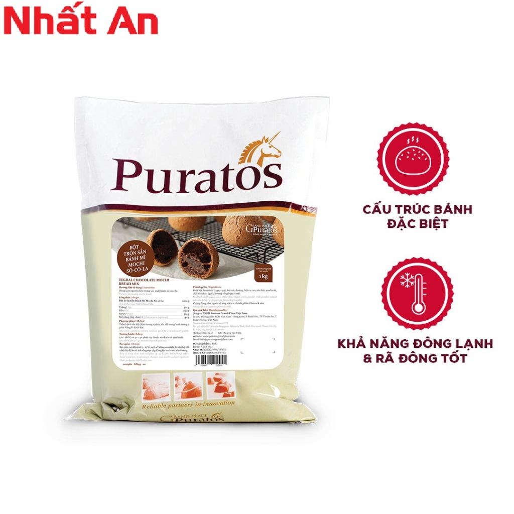 Bột Trộn Sẵn Bánh Mochi Socola Puratos 1kg
