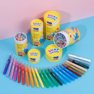 Bút sáp lụa vặn 12 Màu và 24 Màu - Silky Crayons Thiên Long Colokit - Mềm khô nhanh không lem