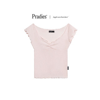 Áo kiểu nữ tay ngắn thun gân mỏng pradies - urban tops