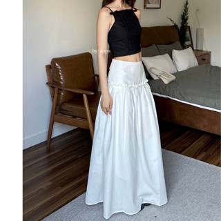 Chân váy linen trắng xoè hách dáng - Mor Skirt