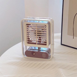 Quạt điều hòa phun sương tích điện dung tích 300ml làm lạnh bằng hơi nước, quạt hơi nước 3 mức gió 1 vòi phun sương
