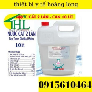 Nước cất tinh khiết can 10 lít - nước cất 2 lần - nước cất 1 lần