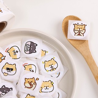 Sticker cuộn 100 -500 tem trang trí sản phẩm quà tặng