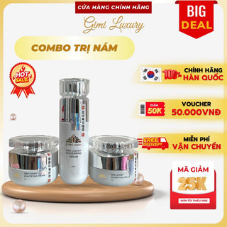  {Chính Hãng 100%} ComBo Ngày + Đêm + Chống Nắng GiMi Luxury Hàn Quốc Mờ Nám dưỡng trắng phục hồi Sản Phẩm Chính Hãng 