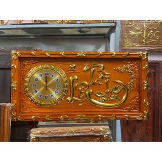 Tranh đồng hồ treo tường gỗ gõ đỏ cao cấp