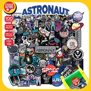 Astronaut Phi hành gia - Set 100 sticker decal hình dán dễ thương - STICKER FACTORY