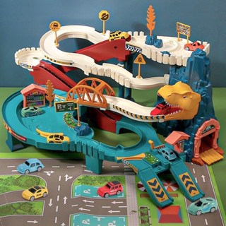  Đồ chơi Đường hầm khủng long Đồ chơi mô hình xe chạy tự động bộ đường đua cao tốc hầm sư tử 