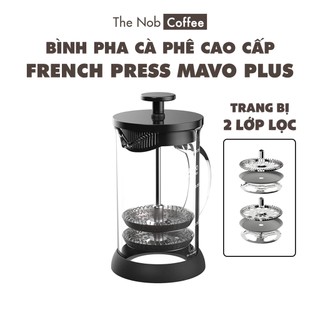 Bình pha cà phê French Press MAVO Plus cao cấp - 2 lớp lọc cho cà phê sạch hơn