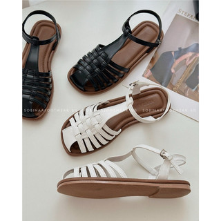 Sandal nữ SOBINAA - Giày thời trang rọ bít mũi mảnh quai cài nở hậu giày xăng đan chiến binh đế cao 2CM