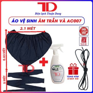 Áo vệ sinh máy lạnh chống thấm, túi vệ sinh máy lạnh tại nhà vải tổ ong cao cấp tặng kèm dây xỏ TD Điện lạnh Thuận Dung