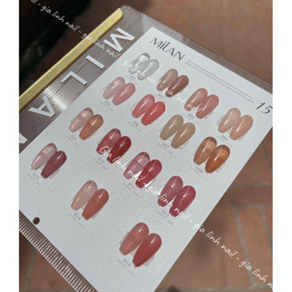 Set sơn gel thạch 15 chai Milan chai 15ml ( kèm bảng màu ) chất sơn đặc, mướt