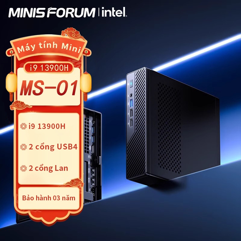 MS-01 Máy tính hiệu suất cao MINI PC Gaming Mini PC Máy trạm i9-12900H/13900H/i5-12600H Dual 10G quad port computer