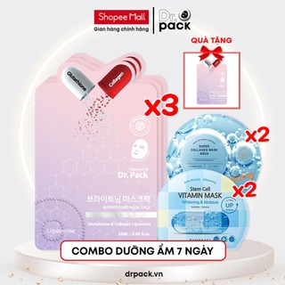  Combo 7 miếng mặt nạ dưỡng ẩm chuyên sâu dành cho da khô trong 7 ngày