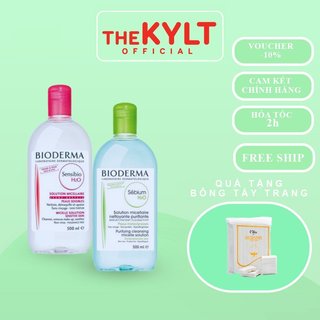 Nước Tẩy Trang Bioderma Cho Da Dầu Mụn Sebium , Da Nhạy Cảm Sensibio H2O Pháp 500ml làm sạch mọi loại da