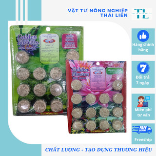 Phân viên nén hữu cơ Golden Flowers Thailand chuyên bón cây sen, súng và các loại thủy sinh khác vỉ 14 viên