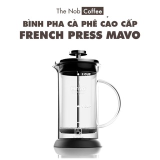 Bình French Press MAVO 350ml và 600ml |  Chất liệu thuỷ tinh chịu nhiệt, lưới lọc thép không gỉ