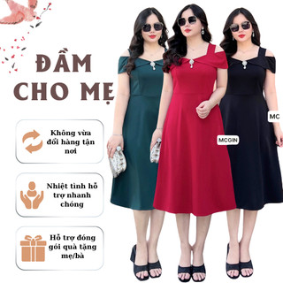 Đầm Thiết kế đi tiệc xòe trễ vai MIA CG047 thanh lịch nhẹ nhàng mềm mại, co giãn 4 chiều thấm hút mồ hôi tốt kèm tag cài