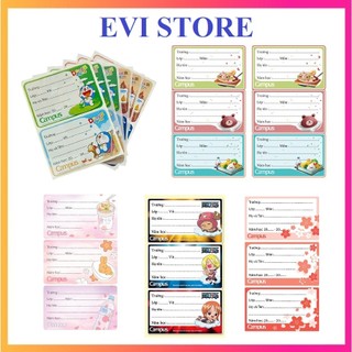 Nhãn vở Decal Campus FOD12 / Kawaii KW118 / Sakura SKR18 / One piece OPE18 / Doraemon DOR12