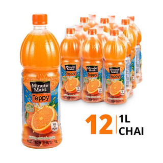  Thùng nước cam có tép Teppy Minute Maid - Thùng Cam Ép Twister 12 Chai 1Lít 