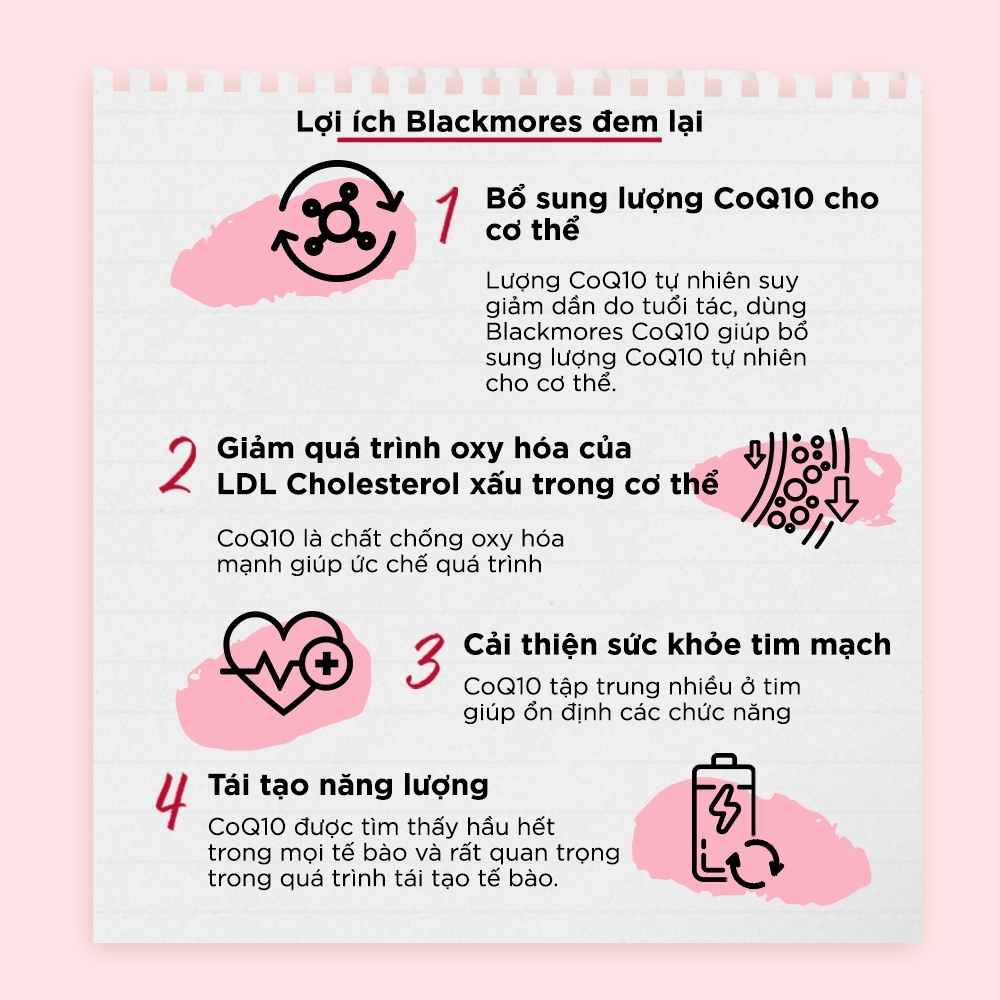 Viên Uống Bổ Tim, Hỗ Trợ Tim Mạch Và Điều Hòa Huyết Áp - CoQ10 Blackmores 300mg và 150mg - 30 Viên