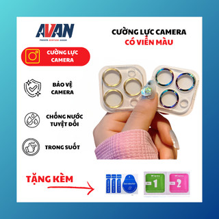 Kính Cường Lực Camera sau viền màu dành cho Iphone - AVPK