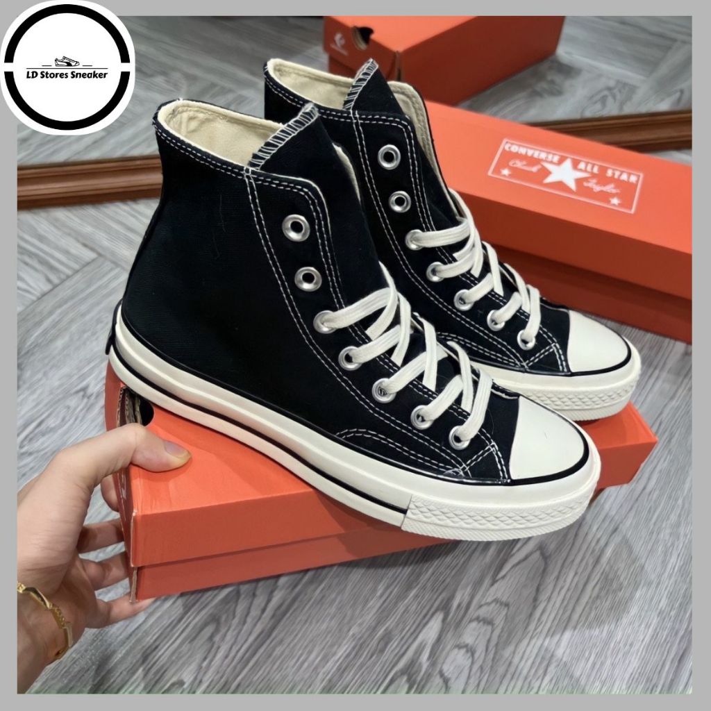 Giày_Converse Cổ Cao Nam Nữ, Giày_Converse Trắng Đen Nam Nữ Full Bill Box