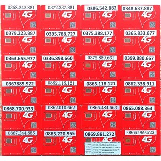 SIM VIETTEL CẶP GÁNH ĐẸP DỄ NHỚ ( Sim Viettel nguyên kít 100%, chưa kích hoạt, đầu số 08 - 03 )
