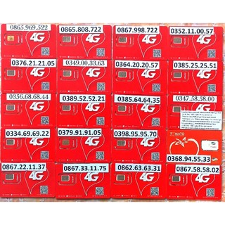 SIM VIETTEL CẶP GÁNH ĐẸP DỄ NHỚ ( Sim Viettel nguyên kít 100%, chưa kích hoạt, đầu số 08 - 03 )