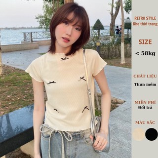 Áo thun babytee nơ vải tăm lạnh co giãn - Retrostyle - Ao1200_P6K3