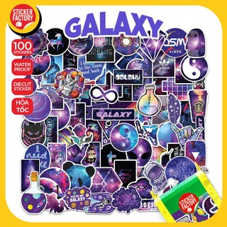 Galaxy - Set 100 sticker decal hình dán nón bảo hiểm, laptop, xe máy, ô tô - STICKER FACTORY