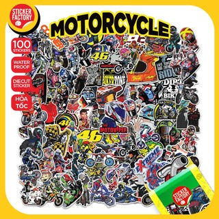 Motorcycle - Set 100 sticker decal hình dán nón bảo hiểm, laptop, xe máy, ô tô - STICKER FACTORY