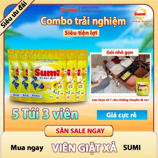  Viên Giặt Nhật SUMI 4in1 Hương Mùa Hè Thơm Dịu Mát, Khử Khuẩn, Làm Mềm vải