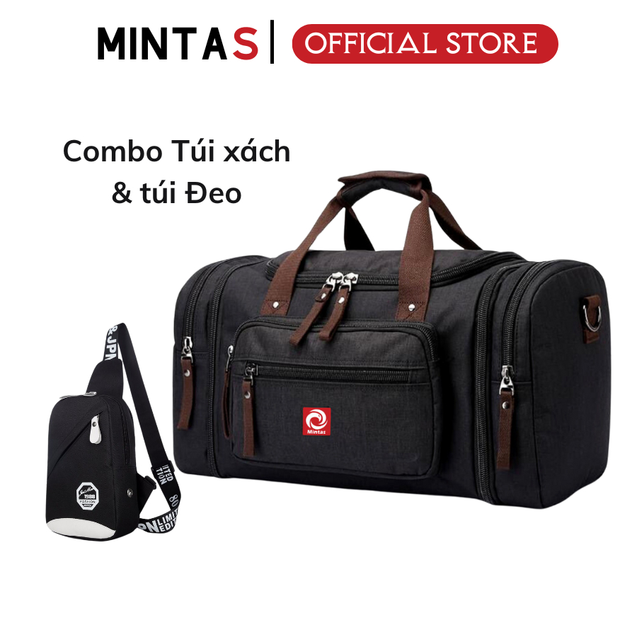 Combo Túi Xách Và Túi Đeo MINTAS Thời Trang, Túi Du Lịch Đa Năng Đựng Đồ Nam Nữ