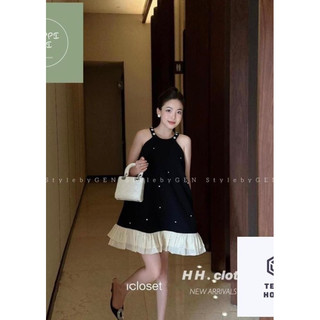 Váy hai dây yếm bầu xinh,