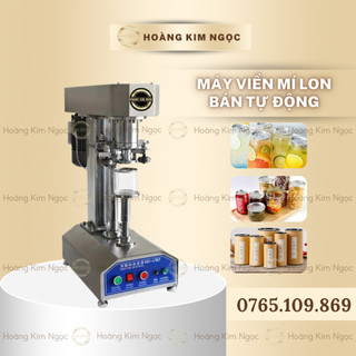 Máy viền mí lon bán tự động, máy đóng nắp nhôm, thiết bị điện chính hãng hoàng kim ngọc
