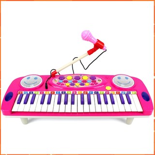 Đàn Organ đồ chơi cho bé kèm mic sẵn 2 màu xanh, hồng